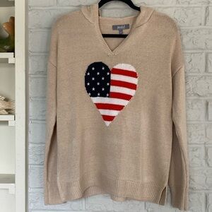 Marled Reunited Clothing Patriotic Hooded Casual Sweater Size Medium